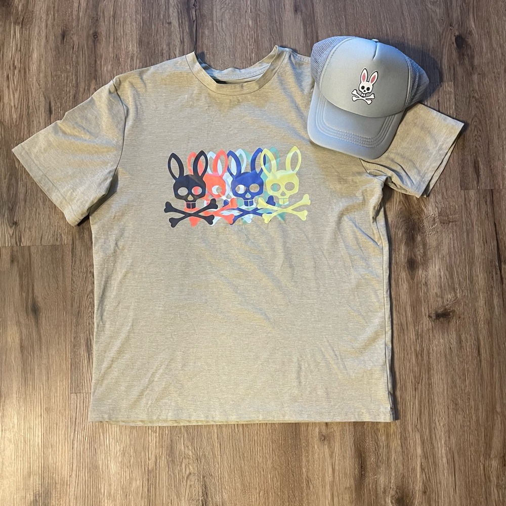 Psycho Bunny Graphic Tee and Cap Set